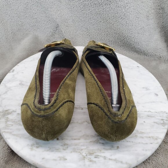 Prada Shoes Womens EU 37 US 7 Olive Green Suede Kitten Heel *Read* - Picture 8 of 10